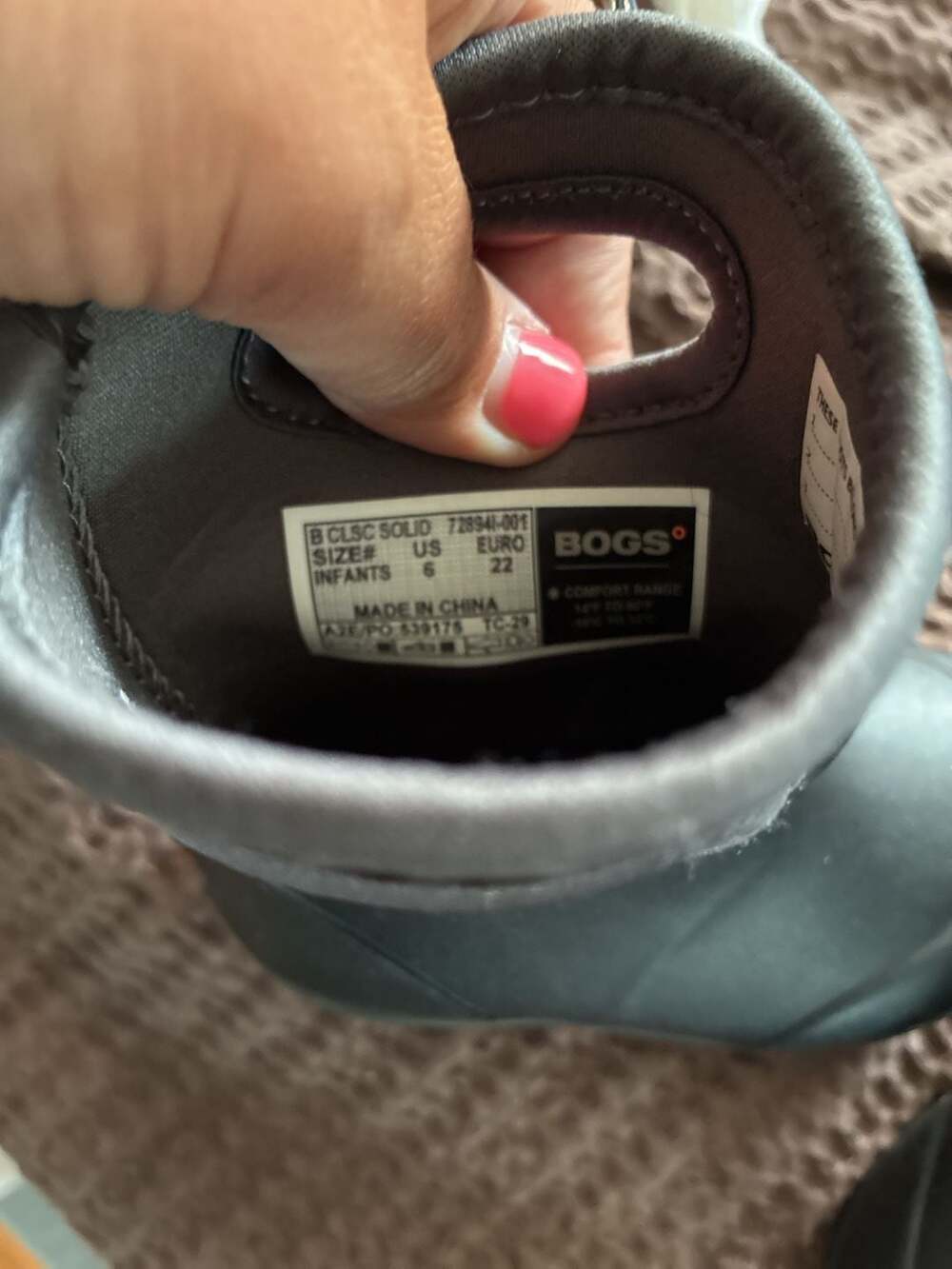 Bogs Baby Classic Solid Waterproof Boots Black Infants Size 6 - Picture 4 of 5